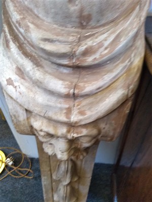 Lot 367 - A pair of carved wood caryatid brackets