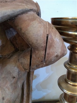Lot 367 - A pair of carved wood caryatid brackets