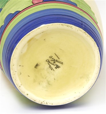 Lot 132 - A Clarice Cliff 'Rudyard' single-handled Lotus vase