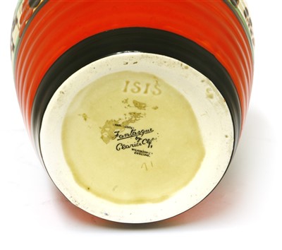 Lot 129 - A Clarice Cliff 'Red Trees and House' Isis vase