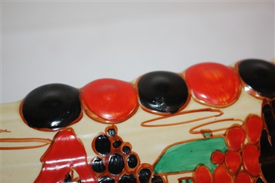 Lot 126 - A Clarice Cliff 'Red Trees and House' Viking boat centrepiece