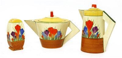 Lot 167 - Three pieces of Clarice Cliff 'Autumn Crocus'