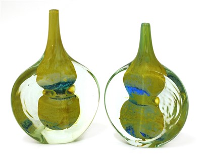 Lot 559 - Two Mdina lollipop glass vases