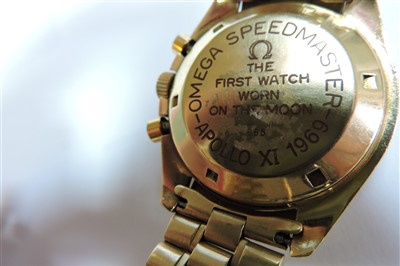 Lot 622 - An 18ct gold Omega Speedmaster Professional 'Apollo XI' limited edition moonlanding automatic