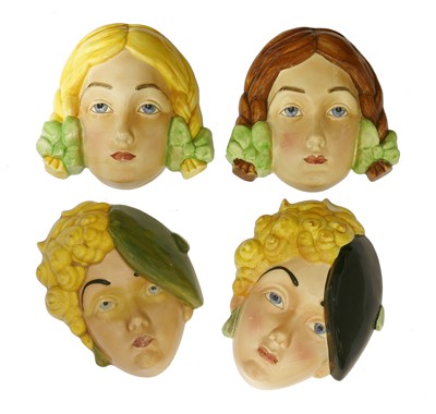 Lot 231 - Four Beswick ware pottery wall masks