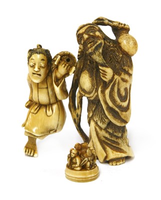 Lot 114A - Three Japanese netsuke
