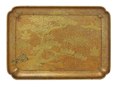 Lot 518 - A Japanese lacquered tray