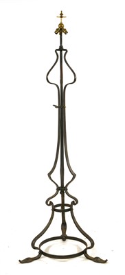 Lot 40 - An Arts & Crafts wrought iron standard lamp