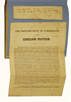 Lot 103 - MANUSCRIPT: Olive, Princess of Cumberland