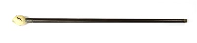Lot 396D - A Japanese ivory and Macassar ebony walking stick