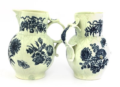 Lot 295 - Two Worcester blue and white jugs