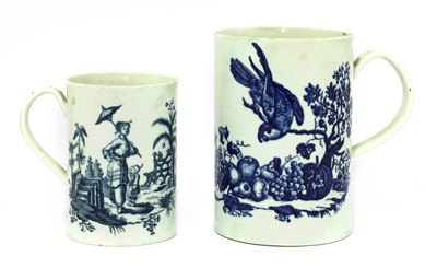 Lot 294 - Two Worcester blue and white mugs