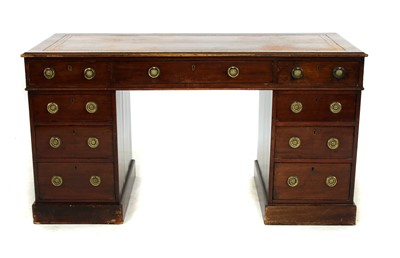 Lot 585 - An early Victorian mahogany pedestal desk