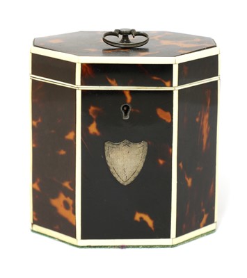 Lot 268 - A George lll tortoiseshell caddy