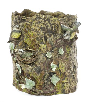 Lot 183 - A cold painted bronze vase