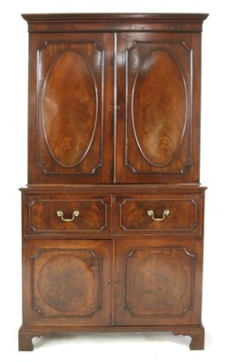 Lot 789 - A George lll mahogany secretaire press