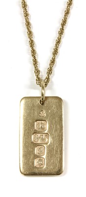 Lot 1029 - A 9ct gold Jubilee hallmark pendant