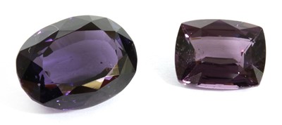 Lot 270 - Two unmounted purple spinels