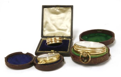 Lot 195 - A gold-plated pocket barometer by Negretti & Zambra
