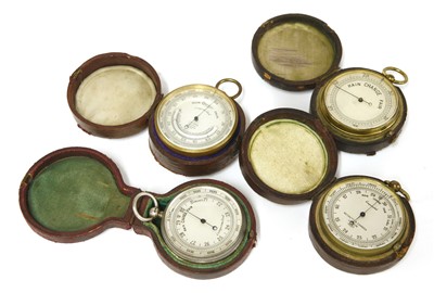 Lot 192 - Four pocket barometers