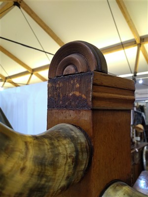 Lot 27 - A Victorian oak and horn hat stand