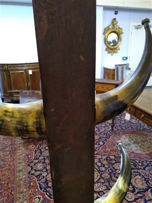 Lot 27 - A Victorian oak and horn hat stand