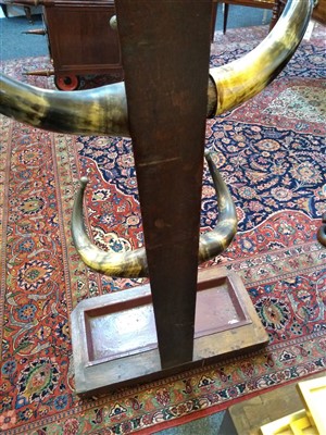 Lot 27 - A Victorian oak and horn hat stand