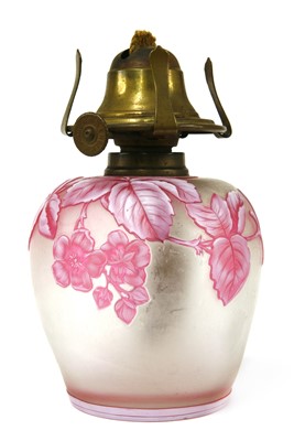 Lot 200A - A Thomas Webb & Sons cameo glass oil lamp