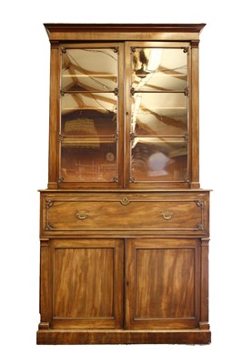 Lot 525 - A William IV mahogany secretaire bookcase