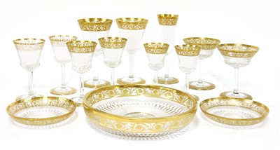 Lot 356 - A part suite of St Louis thistle pattern glasswares