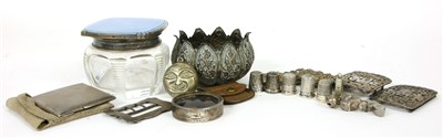Lot 112 - A collection of five silver thimbles