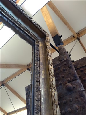 Lot 13 - A large pair of carved and gilded picture frames