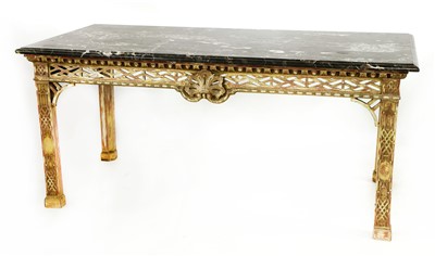 Lot 9 - A Chippendale-style giltwood console table
