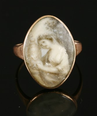 Lot 20 - A Georgian gold memorial ring