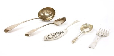 Lot 93 - A George III silver soup ladle, London 1806