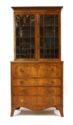 Lot 524 - A Regency mahogany secretaire bookcase