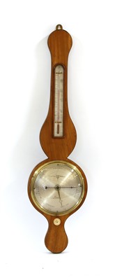 Lot 410 - A 19th century mahogany and box wood strung wheel barometer