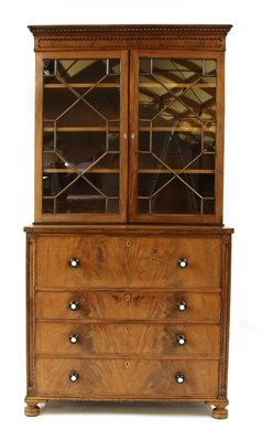 Lot 533 - A George III mahogany secretaire bookcase