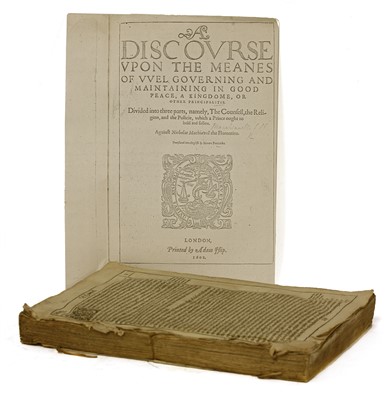 Lot 114 - Machiavelli, Niccolo: Works? Defective copy, c1608?