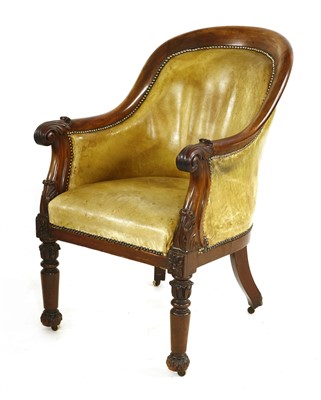 Lot 220 - A Regency mahogany tub-form library chair