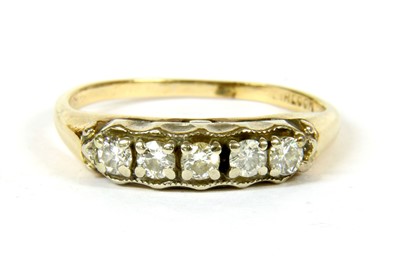 Lot 22 - A five stone diamond ring