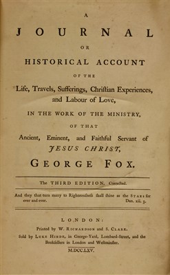 Lot 129 - QUAKERS: 1- Fox, George: Gospel-Truth Demonstrated..