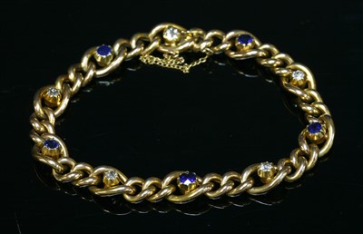 Lot 71 - A late Victorian sapphire and diamond bracelet