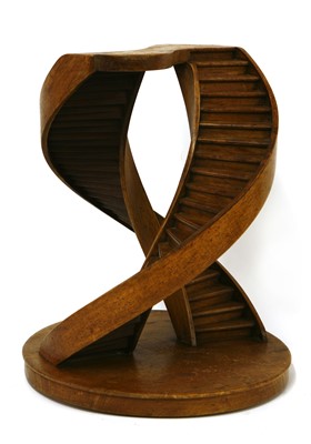 Lot 35 - A beech architectural model of a double spiral staircase