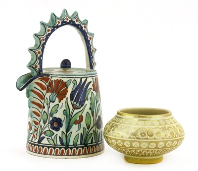 Lot 5 - A Cantagalli Iznik-style pottery teapot