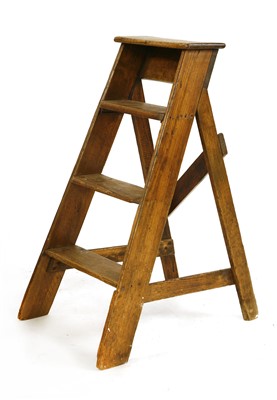 Lot 171 - A set of Victorian pine library steps