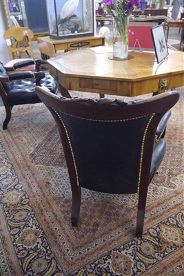 Lot 143 - A pair of mahogany library armchairs