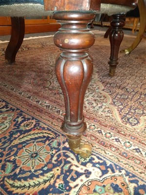 Lot 143 - A pair of mahogany library armchairs