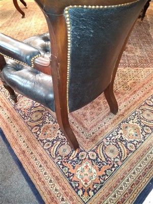Lot 143 - A pair of mahogany library armchairs