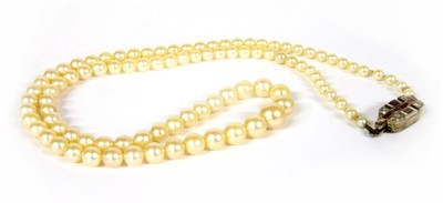 Lot 3 - A single row graduated cultured pearl necklace